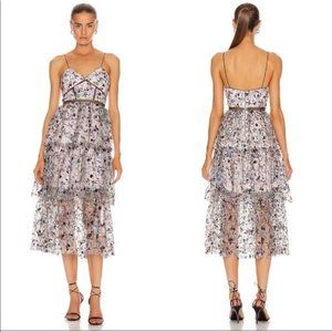 Self-Portrait Constellation Tiered Sequin 8 Midi Dress NWT